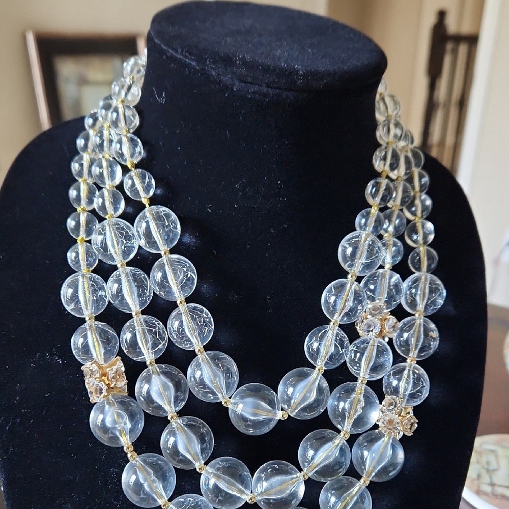 Elegant Clear Beaded Necklace with gold accents by Kate Spade